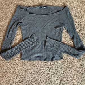 Grey Brandy Melville long sleeve crop